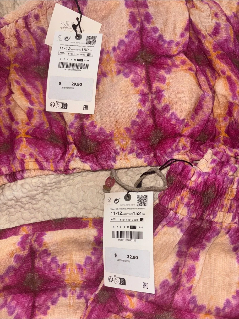 Zara Kids Tie-Dye Off-Shoulder Set